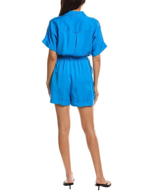 FRNCH Blue Lily Woven Romper