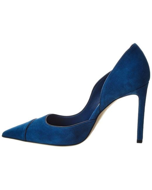 Jimmy Choo Blue Brigitte 100 Suede Pump