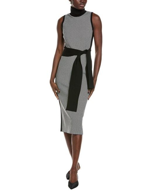 Toccin Black Peggy Turtleneck Tie-Front Sweaterdress