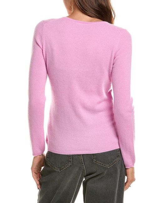 InCashmere Red Basic V-Neck 100% Cashmere Sweater