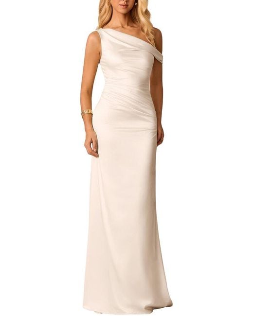 Amanda Royal White Off-The-Shoulder Maxi Dress
