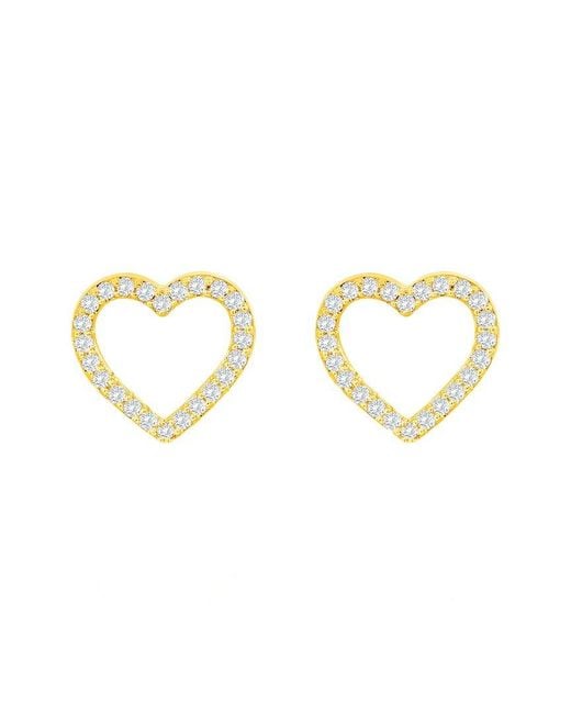 Suzy Levian Metallic 14K 0.10 Ct. Tw. Diamond Open Heart Studs