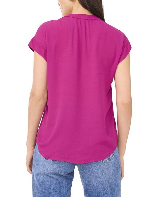 Vince Camuto Purple V-Neck Top