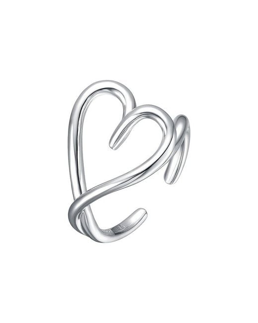 Genevive Jewelry White Rachel Glauber Plated Adjustable Ring