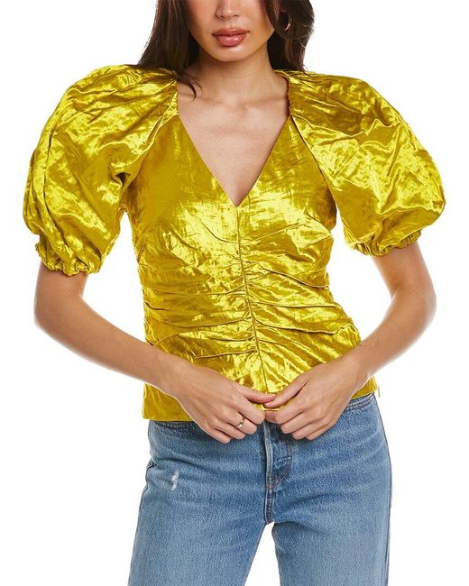 Ulla Johnson Yellow Metallic Top