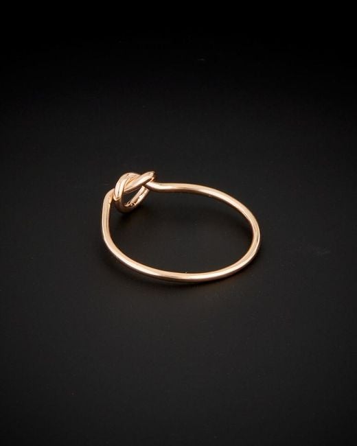 Italian Gold Black 14k Italian Rose Gold Love Knot Ring