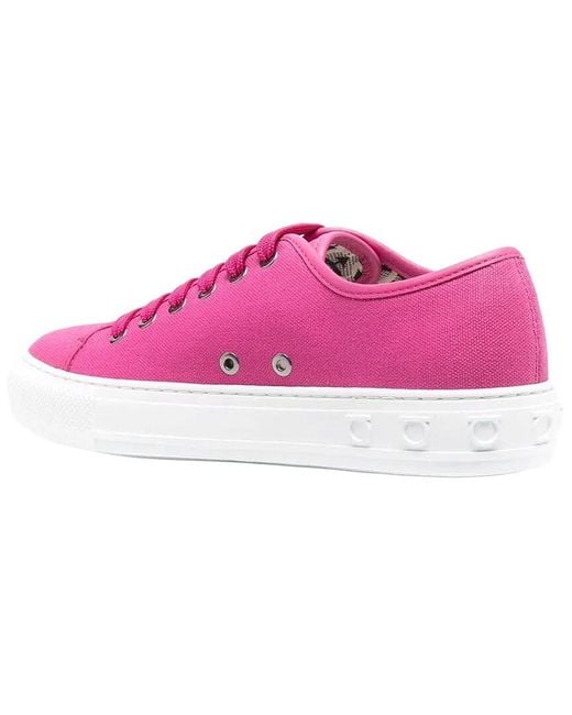 Ferragamo Pink Logo-Low-Top Leather Sneaker