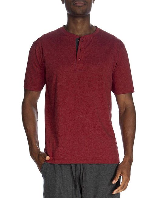 Unsimply Stitched Red Henley Shirt for men