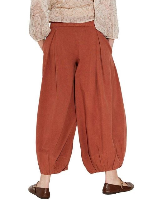 Free People Red Moonflower Ballon Relaxed Fit Pant