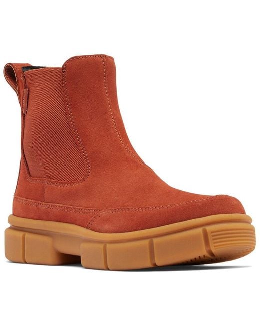 Sorel Brown Explorer Straight Suede & Leather Chelsea Boot
