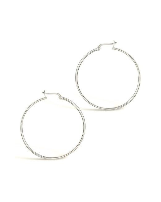 Sterling Forever White Silver Hoops