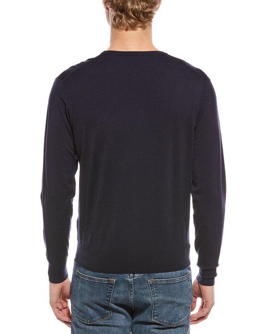 Peter Millar Blue Wool-Blend Crewneck Pullover for men