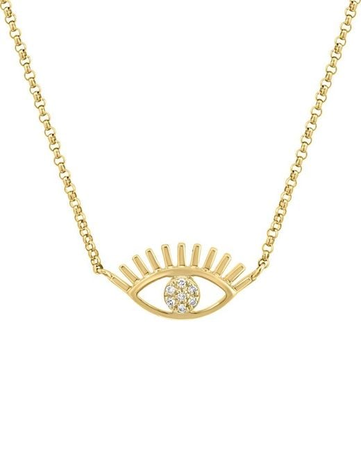 Effy Fine Jewelry Metallic 14K 0.03 Ct. Tw. Diamond Necklace