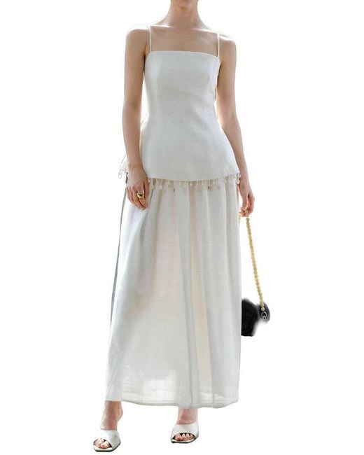 ENJOY PETRA White 2Pc Linen-Blend Top & Skirt Set