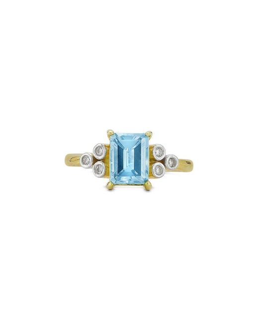 Reiss Blue 14K 2.59 Ct. Tw. Diamond & Topaz Cocktail Ring