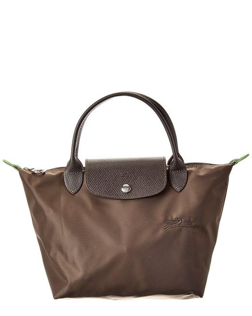 Longchamp Brown Le Pliage Small Canvas Short Handle Handbag