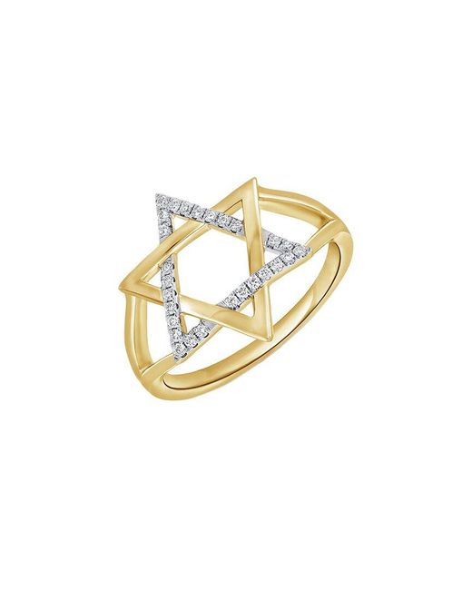 Sabrina Designs Metallic 14k 0.12 Ct. Tw. Diamond Star Of David Ring