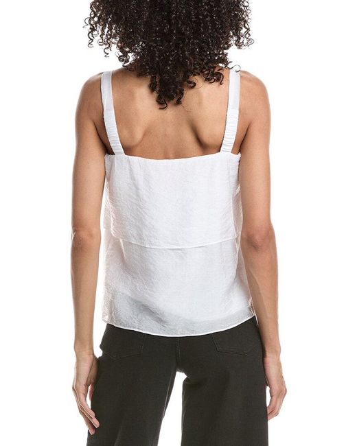 Vince Camuto White Layered Tank Top
