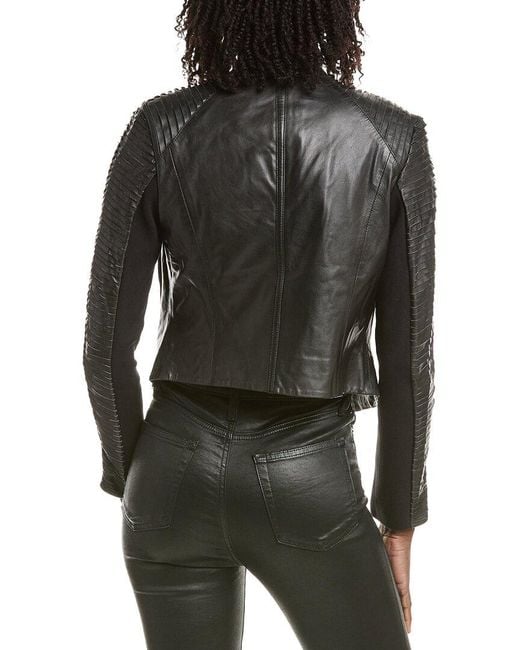 Lamarque Gray Signature Leather Jacket