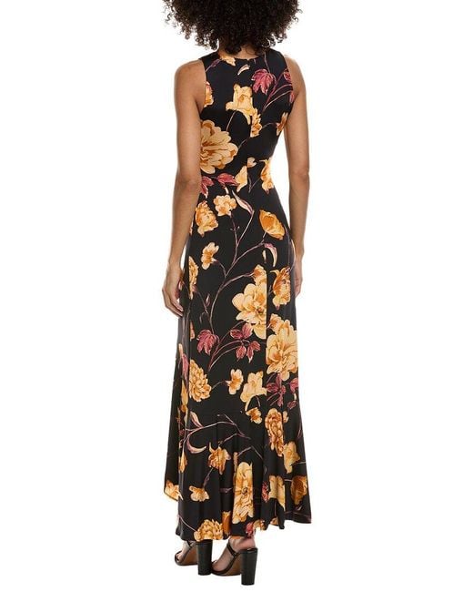 Ted Baker Metallic V-Neck Ruched Maxi Dress