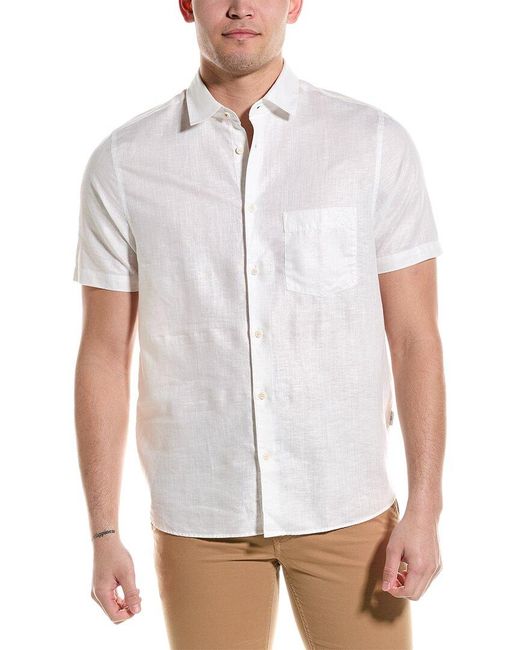 Ted Baker White Addles Linen Shirt for men