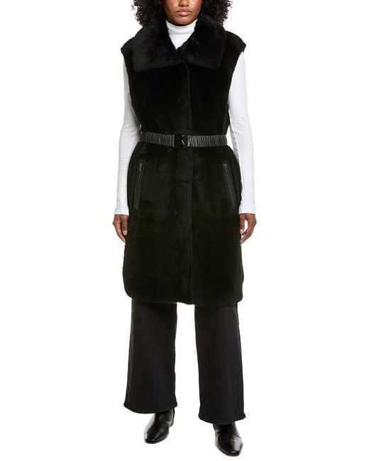 Bogner Black Palma Reversible Shearling Vest