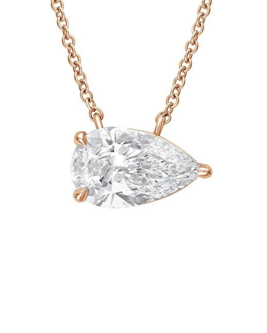 Diana M White Diana M. 14K Rose 8.00 Ct. Tw. Lab-Grown Diamond Solitaire Pendant