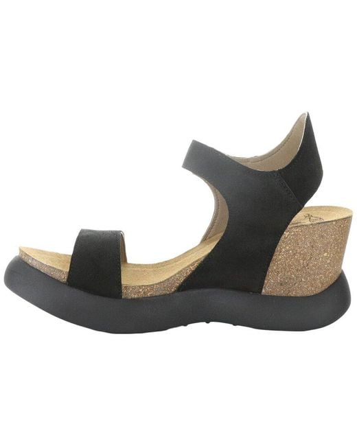 Fly London Black Gogo Suede Sandal