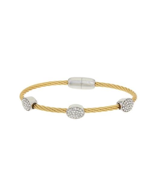 Juvell White 18K Plated Cz Bangle Bracelet