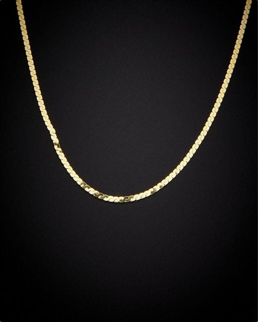 Italian Gold Black 14K 2Mm Serpentine Chain Necklace