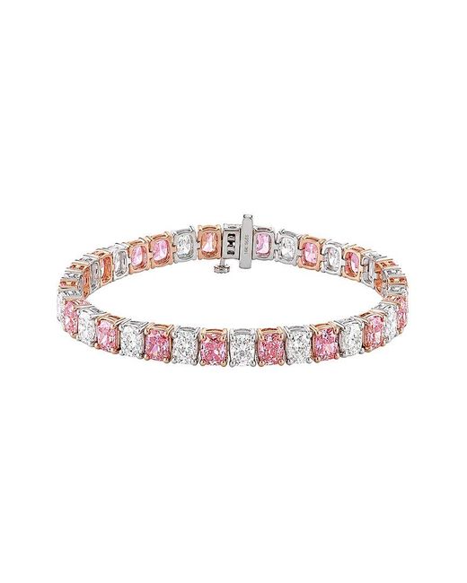Lab Grown Diamonds Pink 14K 19.00 Ct. Tw. Lab-Grown Diamond Fashion Bracelet