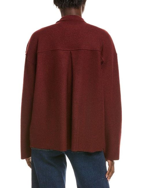 Eileen Fisher Red High Collar Wool Jacket