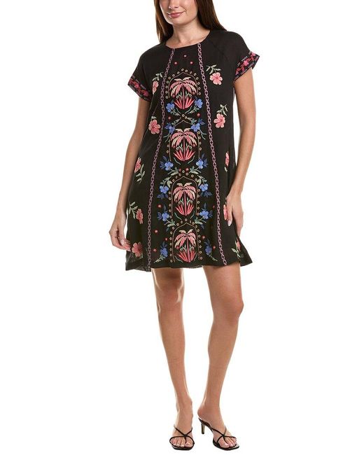 Johnny Was Black Petite Raglan Seamed Dress