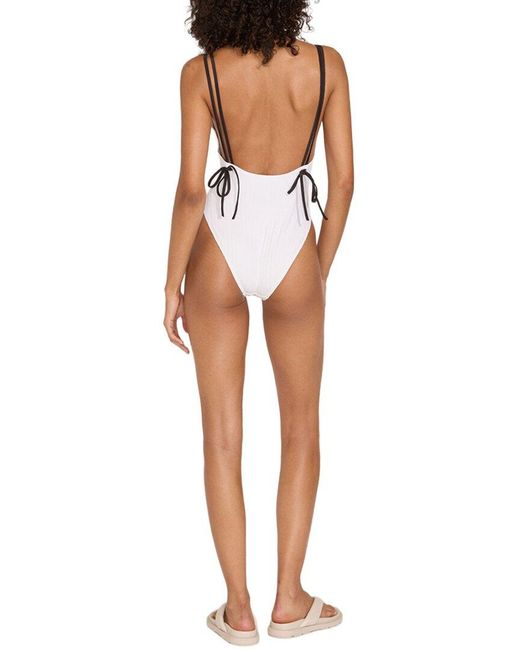 Solid & Striped White The Lynn One-Piece