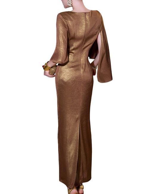 BURRYCO Brown Long Sleeve Maxi Dress