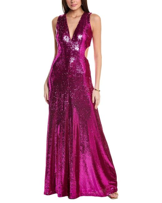 Halston Heritage Purple Natalia Gown