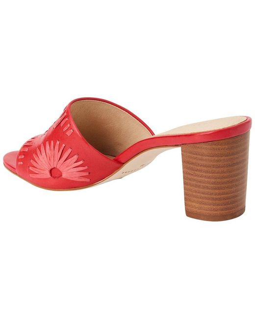 Jack Rogers Red Susie Raffia & Leather Sandal