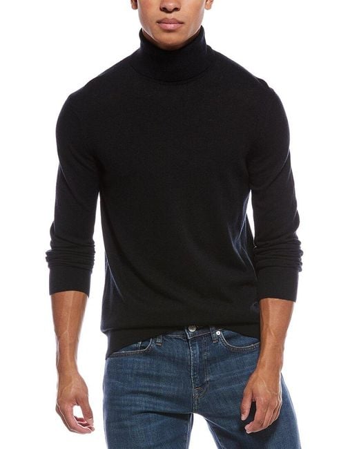 Theory Black Vilass Wool-Blend Turtleneck Sweater for men