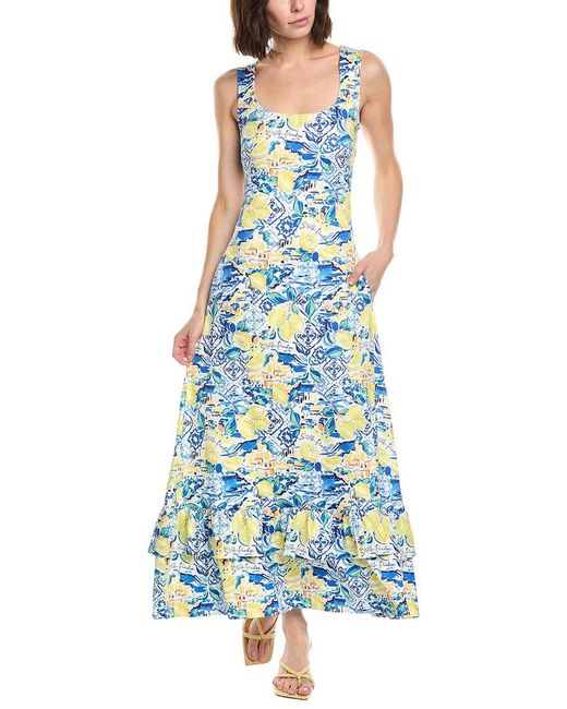 Stella Parker Blue Kenna Printed Maxi Dress