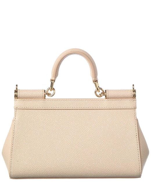 Dolce & Gabbana Natural Sicily Mini Leather Shoulder Bag