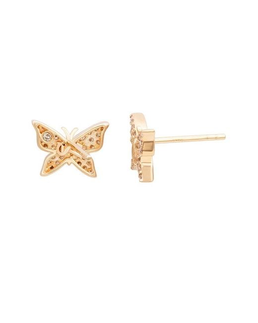 Suzy Levian Metallic 14k 0.35 Ct. Tw. Diamond Butterfly Studs