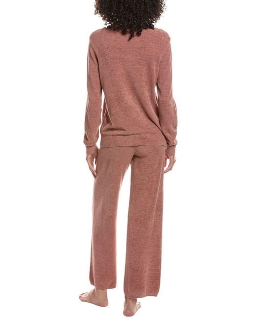 Barefoot Dreams Red 2Pc Boatneck Pullover & Pant Set