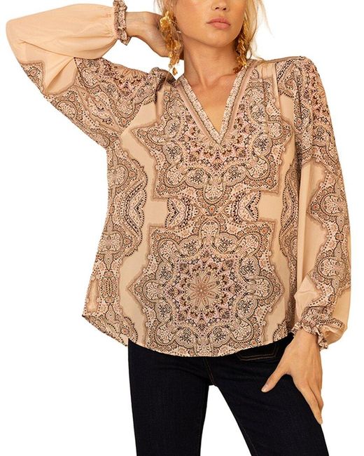 Hale Bob Natural Layne Silk Top