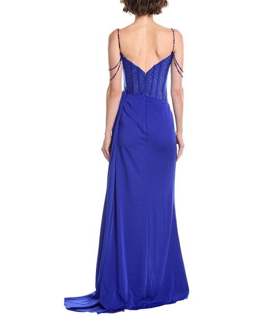 Jovani Purple Beaded Corset Bodice Gown