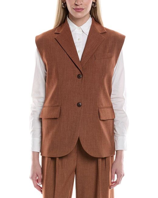 Kenneth Cole Brown Oversized Vest