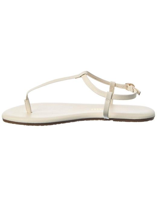 TKEES White Mariana Leather Sandal