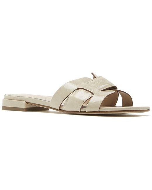 La Canadienne White Flore Leather Sandal