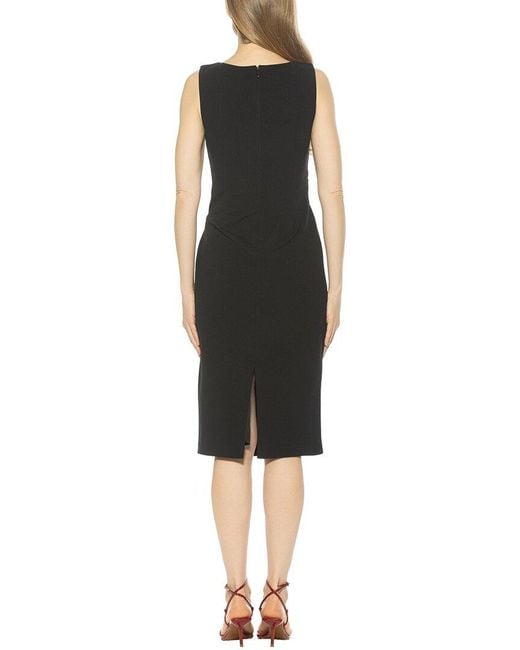 Alexia Admor Black Kiara Boatneck Bow Waist Sheath Dress
