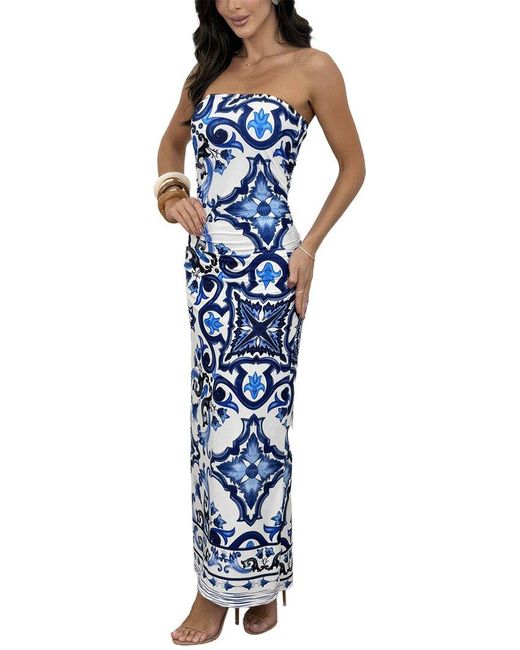 LOEY Blue Off-The-Shoulder Maxi Dress