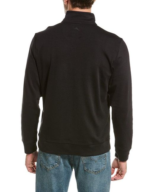 Tommy Bahama Black New Martinique Half Zip Pullover for men